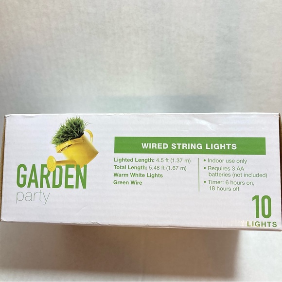 NIB GARDEN PARTY Cactus Wired String Lights Set Home Party Decor Indoor 4.5 Ft - Picture 8 of 10